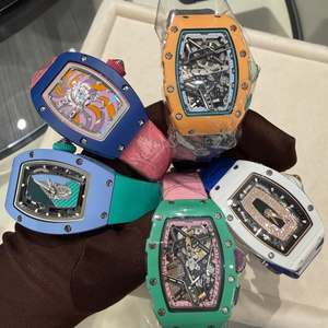 new styleColorful Tonneau Hollow Skeleton Mechanical <b>Watch</b> Multicolor <b>Case</b> Luxury Rubber Strap Sport Automatic Waterproof <b>Watch</b> - Product Image 1