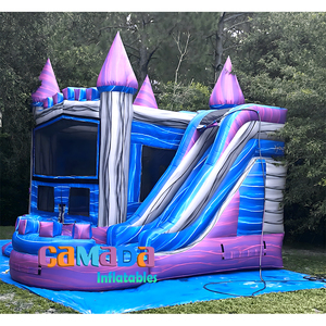 Castillo Inflable de PVC de 17 pies x 17 pies con Tobogán de Agua y Aros de Baloncesto, en Oferta - Product Image 2