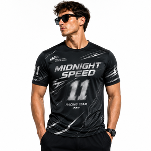 Breathable Quick Dry Outdoor Racing Top Custom Sublimation Contrast Color Graphic Printed Racing Team Short Sleeve Sports <b>Tshirt</b> - Product Image 2