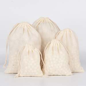 Bolsa de Muselina de Algodón con Cordón y Logotipo Personalizable, 10*12cm, para Manualidades, Recuerdos de Boda, Embalaje, Uso Cosmético, Reciclable - Product Image 2