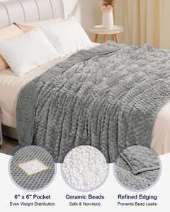 Factory Customization High Quality Minky Dot 12lbs <b>Weighted</b> <b>Weighted</b> Therapy Autism Blanket with Removable Cover - Product Image 5