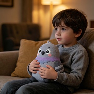 Peluche personnalisée hautement réductrice, adorable pigeon gris, jouet en peluche doux et mignon - Product Image 6