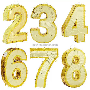 Pignatta in lamina d'oro con numeri da 0 a 9, bomboniera per feste <span class=keywords><strong>di</strong></span> laurea, Diwali, <span class=keywords><strong>Capodanno</strong></span>, decorazioni per bambini, giocattoli per bambini, nuovo design - Product Image 5