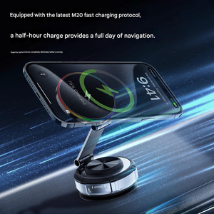 Cargador Inalámbrico Magnético para Auto de 15W, Soporte para Teléfono Plegable con Rotación de 360°, Montaje en el Tablero o Rejilla de Ventilación, Carga Rápida - Product Image 2