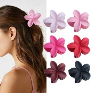Fermagli per capelli in plastica antiscivolo con fiore di plumeria rosa opaco da 8 cm per donne, capelli spessi, <span class=keywords><strong>accessori</strong></span> per feste e spiaggia <span class=keywords><strong>hawaiana</strong></span> - Product Image 2