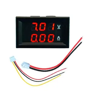 Mini dijital voltmetre ve ampermetre DC 100V 10A paneli Amp Volt akım ölçer cihazı 0.28 "mavi + kırmızı çift LED ekran \