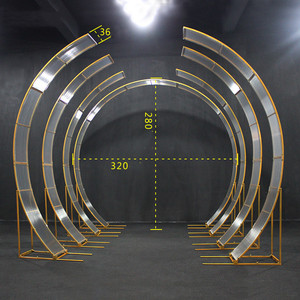 Gold White Indoor/Outdoor <b>Wedding</b> Arch Decoration with Balloons and Flowers Adjustable Iron <b>Frame</b> for Party Events - Product Image 4