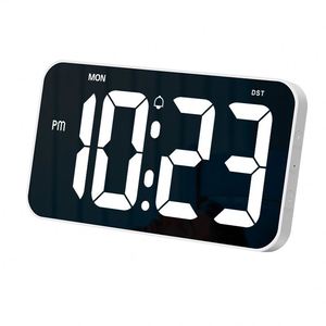 Large 10.8 Inch Digital LED Alarm <b>Clock</b> Modern Silent Single Face Week Display Wall <b>Clock</b> Plastic Mute Screen for Living Room - Product Image 2