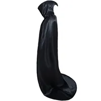 Capa de satén con capucha para disfraz de Halloween, capa larga para juego de rol, venta al por mayor, barata
