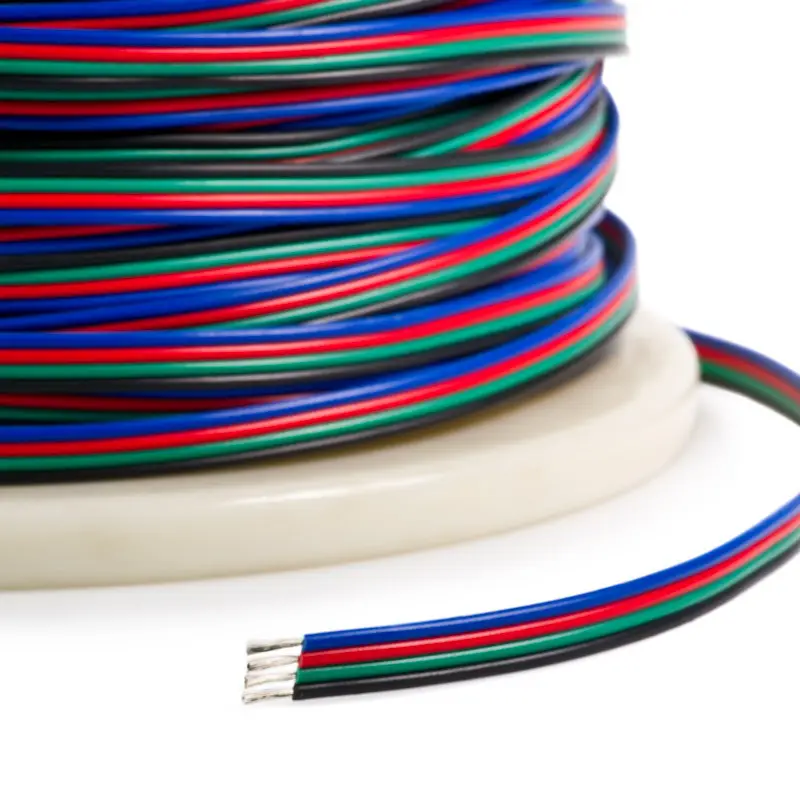 22AWG RGB Light Wire 2Pin 3Pin 4Pin 5Pin Flat RGB Wire LED Cable in LED Strips