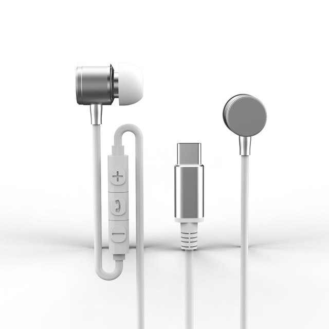 For 15 In-ear Type-C Headphones with Aluminum Alloy Silver 1.2m Wire Microphone Noise Reduction