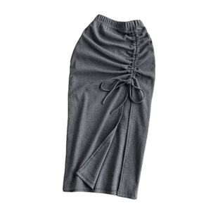 Versión Coreana <span class=keywords><strong>de</strong></span> Verano <span class=keywords><strong>de</strong></span> la nueva <span class=keywords><strong>falda</strong></span> delgada Retro <span class=keywords><strong>de</strong></span> cintura alta para mujer, cintura elástica con cordón, <span class=keywords><strong>falda</strong></span> delgada con abertura en la cadera - Product Image 1