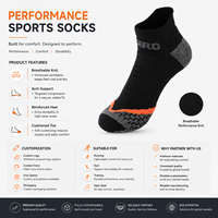 Chaussettes de compression antidérapantes à logo personnalisé, chaussettes de course athlétiques respirantes en maille rembourrée à coupe basse OEM