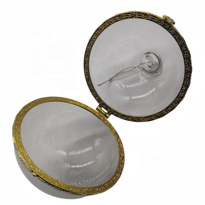 3 buah transparan bola kaca pernikahan ornamen Natal bola liontin kaca terbuka diisi batu kecil hiasan pohon Natal - Product Image 6