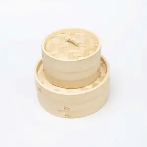 Eco-Friendly 7-inch Bamboo 2-Tier Steamer - Perfect For Cooking Dumplings Rice More