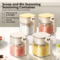Boîte à épices à compartiments séparés, hermétique, résistante à l'humidité, boîte à sel de cuisine, récipient de stockage en PVC