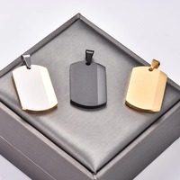 Collier pendentif plaque d'identité punk en acier inoxydable pour femmes et hommes, breloques carrées robustes, chaîne en métal, accessoire de bijoux nominatif