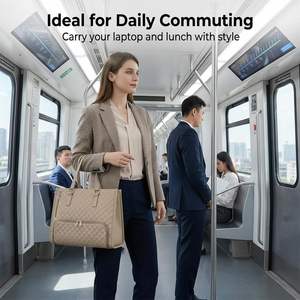 <span class=keywords><strong>Sac</strong></span> <span class=keywords><strong>isotherme</strong></span> de pique-nique 3 en 1 en cuir PU matelassé, imperméable, tendance, avec bandoulière, pour <span class=keywords><strong>femme</strong></span>, <span class=keywords><strong>sac</strong></span> à main pour ordinateur portable - Product Image 2