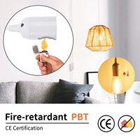 Cordon d'alimentation avec interrupteur et douille E27 en ABS de 1,8 m, prise EU, pour ampoules LED suspendues, luminaires et suspensions.