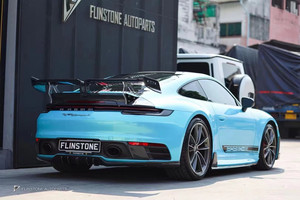 Pour <span class=keywords><strong>Porsche</strong></span> <span class=keywords><strong>911</strong></span> 992 kit de carrosserie en fibre de carbone <span class=keywords><strong>911</strong></span> 992 style <span class=keywords><strong>TechArt</strong></span> amélioré lame avant diffuseur spoiler jupe latérale kit de carrosserie - Product Image 5