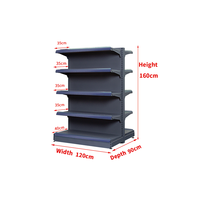 Étagère en acier thermolaqué Gui Chang, étagère de magasin, crochets pour étagères, rayonnages de stockage pour magasins de détail, présentoir de vente au détail, niveaux réglables