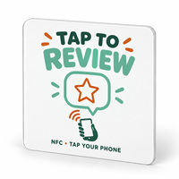 Plaque NFC carrée personnalisée : touchez sur le téléphone pour ouvrir la page de commentaires Google pour votre entreprise