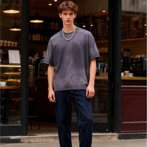 T-shirts pour hommes TKAN612D de haute qualité, en coton lourd 100%, vintage, délavé, surdimensionné, décontracté, à manches courtes, style boxy - Product Image 1