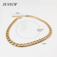 Collar de Cadena Unisex Personalizado Justop de Acero Inoxidable con Baño de Oro de 18K, Joyería Ecológica Moderna Modelo 9102688 para Hombres y Mujeres