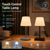 Lampe de chevet LED tactile en métal CoolQing moderne, rechargeable, sans fil, à intensité variable, pour chambre et salon