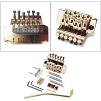 Sistem sadel ponsel isi 6 inci warna emas, komponen sadel dua senar, jembatan gitar listrik tremolo untuk Aksesori instrumen senar