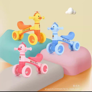 Alpaca Balance Bike For 1-3 Years Old Kids 12 Inch <b>Wheels</b> Adjustable Seat Four <b>Wheel</b> Baby Walker <b>Plastic</b> Rim - Product Image 4