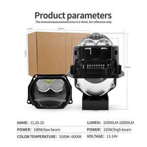 Заводская высокая мощность, 3 дюйма, 150 Вт, овальная лампа, Два Лазерных объектива, светодиодный проектор, светодиодные фары, модифицированные LHD, RHD, плоские фары для автомобилей - Product Image 4