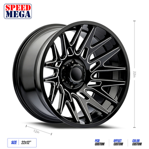 Rines SPEED MEGA Negros de Aleación 26x12J con Acabado Mecanizado para SUV y Camionetas - Product Image 4
