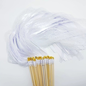 Wholesale <b>Fairy</b> Ribbon <b>Wands</b> Satin Lace Streamer Stick With Bells For Birthday Party And Wedding - Product Image 4