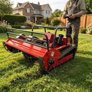 Broyeur à fléaux industriel télécommandé sur chenilles, moteur diesel, <span class=keywords><strong>tondeuse</strong></span> tout-terrain pour aménagement paysager et entrepreneurs agricoles - Product Image 5