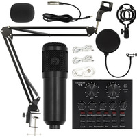 Microphone à condensateur transfrontalier BM800 V8 avec carte son USB pour téléphone portable et ordinateur, pour support cantilever et diffusion en direct