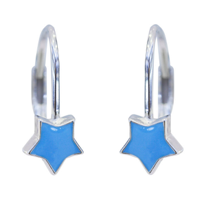 ZHILIAN-pendientes de aro de Plata de Ley 925 con forma de estrella, joyería de dibujos animados - Product Image 1