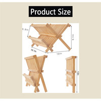 Comptoir de cuisine en bois à 2 niveaux égouttoir à vaisselle Support pour assiettes de cuisine Séchoir à vaisselle pliable en bambou