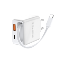 Adaptateur d'alimentation à charge rapide PD Type-C 35W rétractable en nitrure de gallium pour Android et iPhone