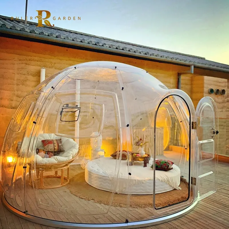 Custom Size Outdoor Iglo Tent 3.8M Pc Clear Bubble Transparante Tent Waterdichte Dome Tent Voor Casual Cafe