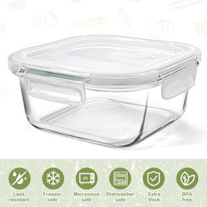 New Design BPA-Free Glass Storage Container <b>Box</b> <b>Set</b> with Glass Lid Kitchen Glass Baking Tray Oven Heating - Product Image 2