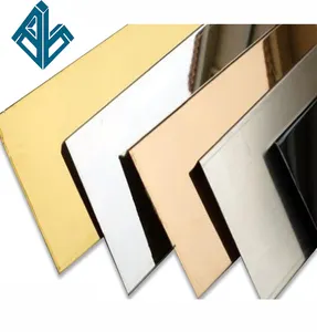 304 Stainless Steel Sheet Golden Mirror Finish Titanium Gold Color Coated