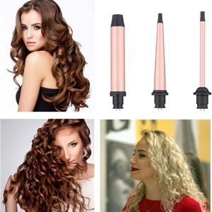 Professionnel <span class=keywords><strong>3</strong></span> en 1 baril en céramique cheveux <span class=keywords><strong>fer</strong></span> à friser outils de coiffure écran LCD électrique PTC chauffage interchangeable <span class=keywords><strong>fer</strong></span> à friser - Product Image 3