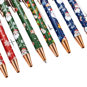 Cute Christmas Press <b>Pen</b> - Festive Holiday <b>Gift</b>, Cartoon Design, Bulk Promotional <b>Pens</b> for Holiday Giveaways - Product Image 4