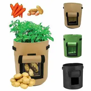 Aeration Recycled Planters Felt Bags Vegetable Garden Plant Flower Pots Potato Grow Bags