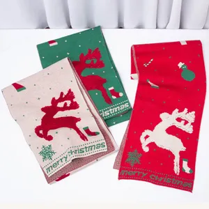 Sciarpa natalizia 2023 per le donne sciarpa di cervo di natale rossa di calore invernale a maglia per il regalo di festa del nuovo anno