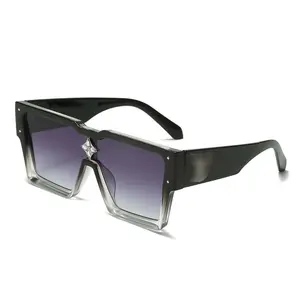Luxury Big Frame Oversized Diamonds Rhinestone Square Sunglasses Wholesale Price Branded Famous Brand Shades Sun Glasses