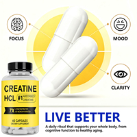 Capsules de créatine HCL en marque privée 750 mg, 60 capsules, complément alimentaire végétarien OEM ODM
