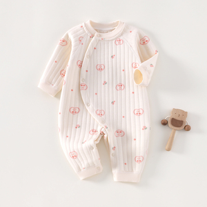 Tutina <span class=keywords><strong>per</strong></span> Neonati Kaka Bear in Cotone Primaverile e Autunnale, Manica Lunga, Morbida e Comoda, <span class=keywords><strong>per</strong></span> Neonati e Bambini, con Stampe Cartoon e Chiusura a Bottoni - Product Image 3