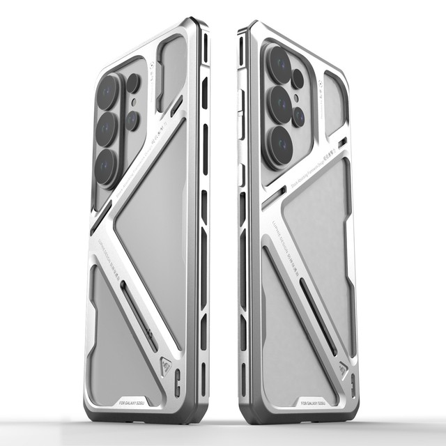 Luxury Aluminum Alloy Phone Case Men Metal Armor Protection Case Hallow Heat Dissipation Case S25 Ultra for Samsung S26 Ultra